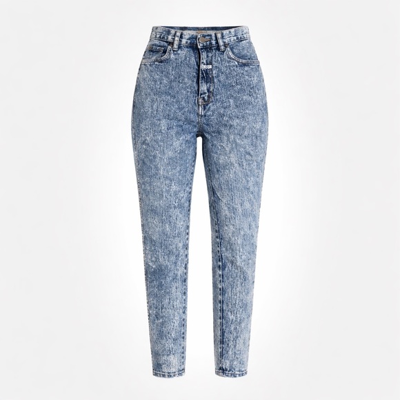 pure jeanwear Denim - Vintage-Effect High-Rise Women's Jeans - Acid Wash Blue
